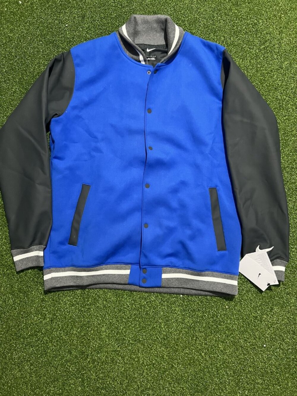 Nike Men's Team Player Letterman Varsity Jacket Royal Blue NWT Size Large L